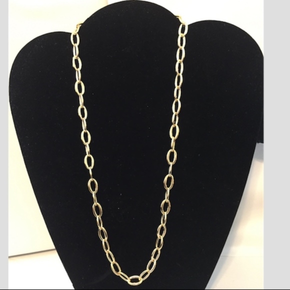 8mm OVAL LINK CHAIN NECKLACE 18K GOLD/BRONZE - Picture 1 of 4